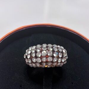Rhinestones amber colored ring